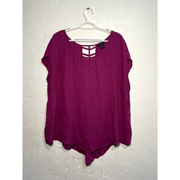 Torrid cutout purple classiccore basic classic normcore versatile blouse plus 1 - Picture 1 of 4